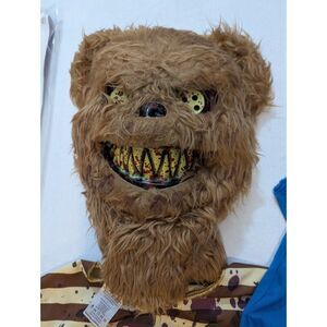 Spirit Halloween Deadly Bear Kids Costume L 12–14 Mask Gloves Overalls Shirt